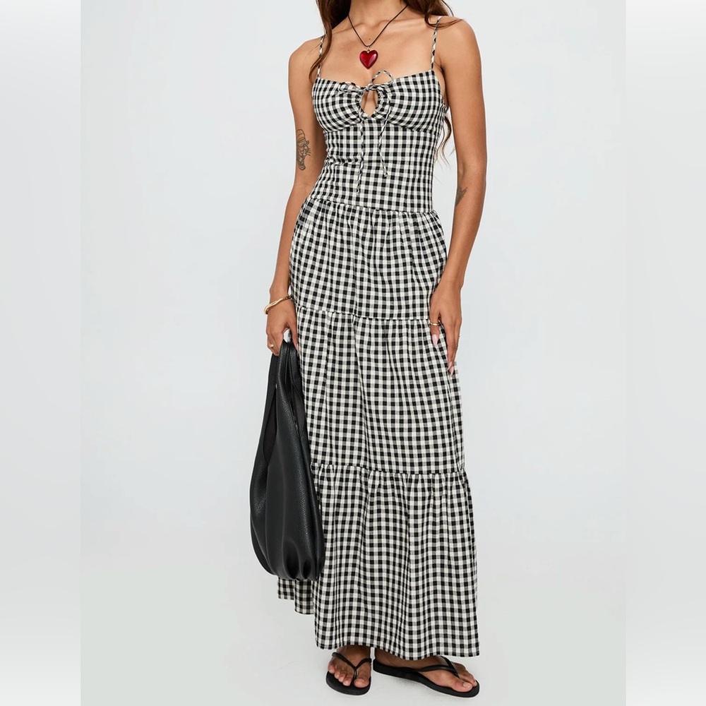 PRINCESS POLLY GINGHAM MAXI DRESS